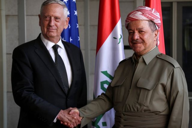Mesud Barzani, 22 Ağustos'ta Erbil'de ABD Savunma Bakanı James Mattis ile görüşmüştü.