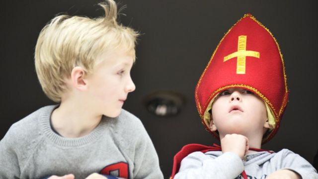 Children in the Netherlands dressed up for the arrival of Sinterklaas