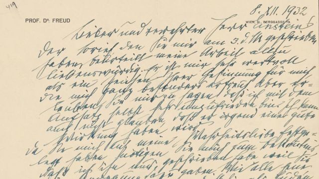 Carta para Einstein escrita por Freud