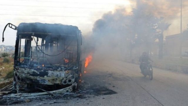 Amabisi yari agiye kwimura absivile baheze mu duce turimo imirwano