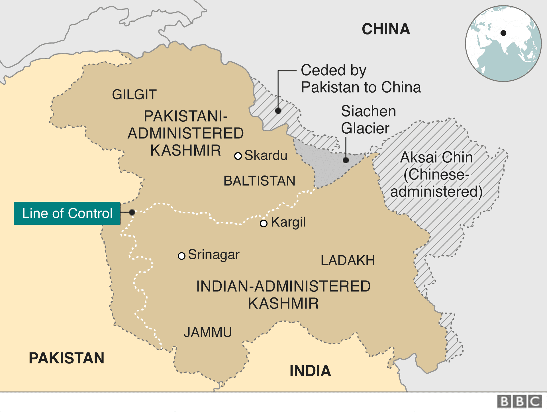 Kargil In India Map Kargil: The Forgotten Victims Of The World's Highest War - Bbc News