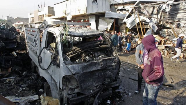 Igisasu caturikiye kw'isoko rikuru ry'imboga mu muji wa Baghdad