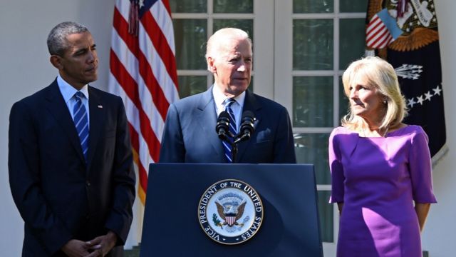 Joe Biden in the Rose Garden