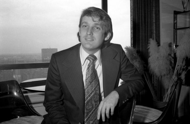 Donald Trump poses in 1976