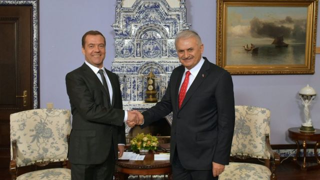 Rusya Başbakanı Dmitri Medvedev ve Başbakan Binali Yıldırım