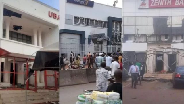 Scen of where armed robbers attack four banks for Edo state