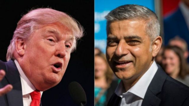Donald Trump na Sadiq Khan