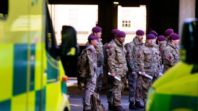 Soldiers in London training to drive ambulances