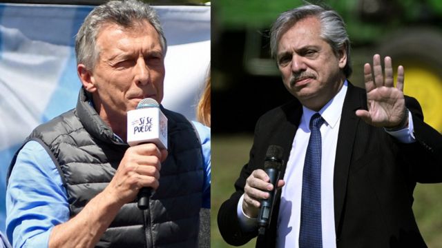 Los dos principales candidatos: Mauricio Macri (izquierda) y Alberto Fernández (derecha)