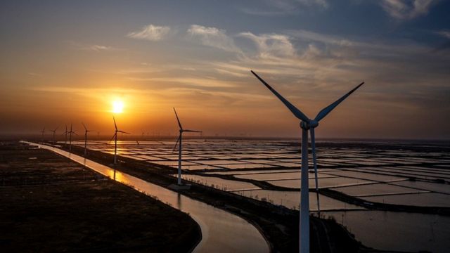 Geradores de energia eólica na China