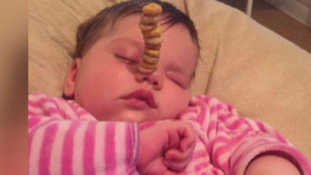 A sleeping baby.