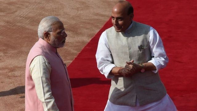 રાજનાથ સિંહ અને નરેન્દ્ર મોદી