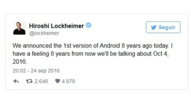 "Un día como hoy hace ocho años, anunciamos la primera versión de Android", dijo Lockheimer en Twitter.