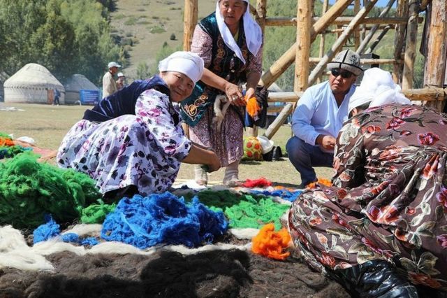 Койдун жүнүн кыргыздар боз үйдүн кийизине, шырдакка, кийим кече жасаганга кеңири колдонгон