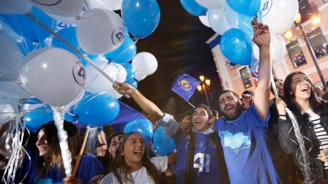 Сторонники "Грузинской мечты" радовались победе на выборах 8 октября