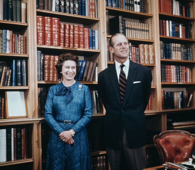 The Queen and Prince Philip at Balmoral Studios in 1976
