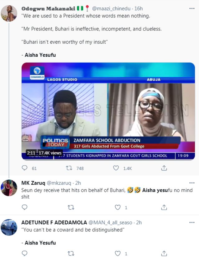 Aisha Yesufu: Nigerians react to di comment wey di co-convener of di ...