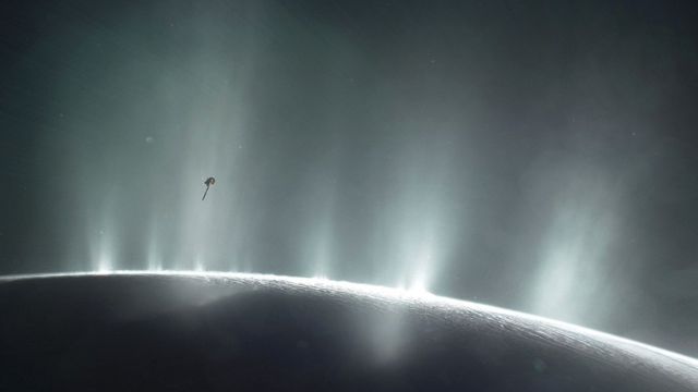 Ilustração: Cassini em Enceladus
