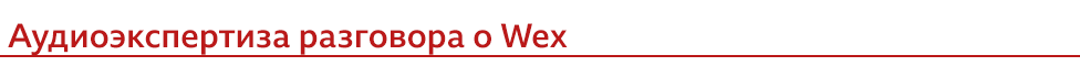 Аудиоэкспертиза разговора о Wex
