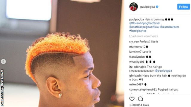 Paul Pogba's new hairstyle