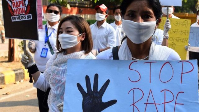 হাথরসে গণধর্ষণের প্রতিবাদের দিল্লিতে বিক্ষোভ, ১০-১০-২০২০।