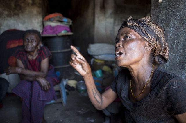 Kate Afful talks while at home with her mother