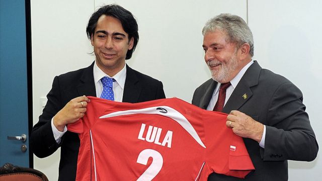 Marco Enríquez Ominami, son of Miguel Enríquez, with Lula da Silva