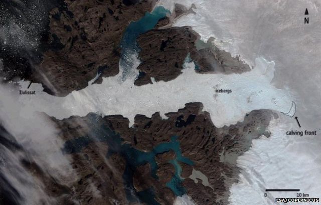 Greenland S Jakobshavn Glacier Sheds Big Ice Chunk c News