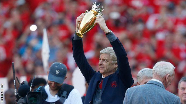 Arsene Wenger was given a gold Premier League trophy when he left Arsenal in 2018 in recognition of steering the Gunners to the 2003-04 title undefeated in 38 matches