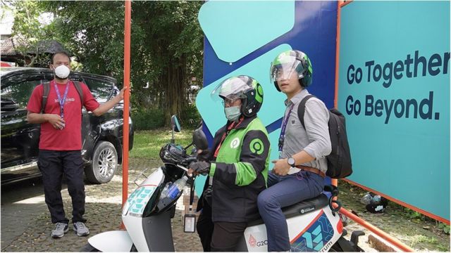 G20峰会会场为采访的媒体记者提供了电动摩托车服务。