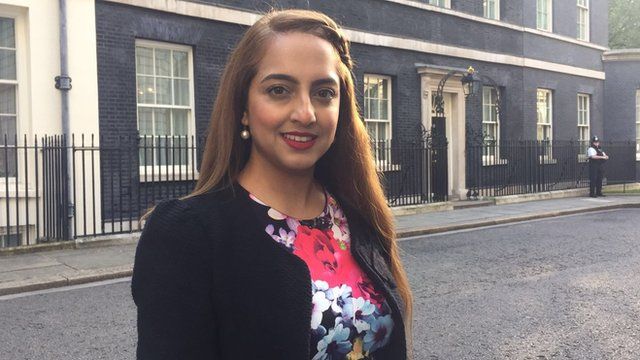 Naz outside number 10 Downing Street
