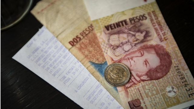 Billetes argentinos.
