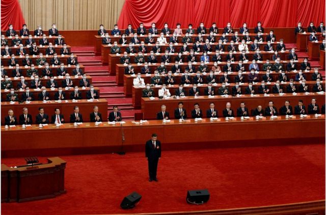 General Secretary of the Communist Party of China Xi Jinping attends the opening ceremony of the 20th National Congress of the Communist Party of China in Beijing.
