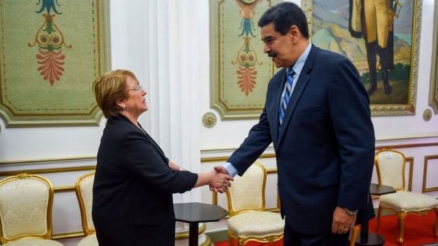 Michellet Bachelet con Nicolas Maduro
