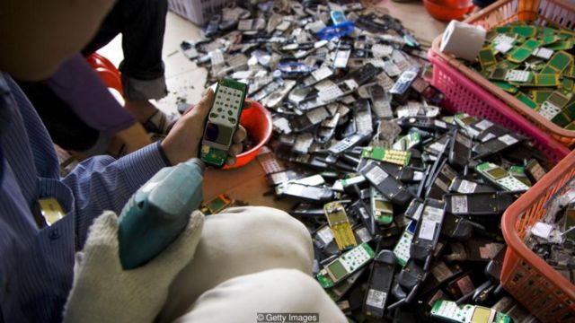 From phones to computers, Guiyu in China processes much of the world's e-waste - in 2008, up to 80% of material processed there came from overseas