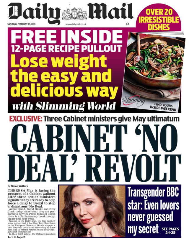 Newspaper headlines: 'Revolt' and quit messages for PM