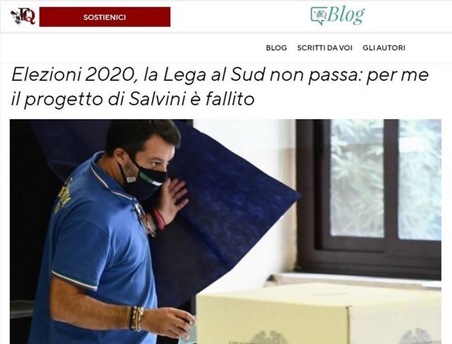روزنامهٔ ایتالیایی می‌نویسد که مردم از عوامگرایی (پوپولیسم) سالوینی خسته شده‌اند