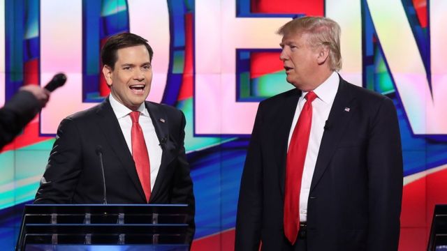ルビオ氏(左)とトランプ氏