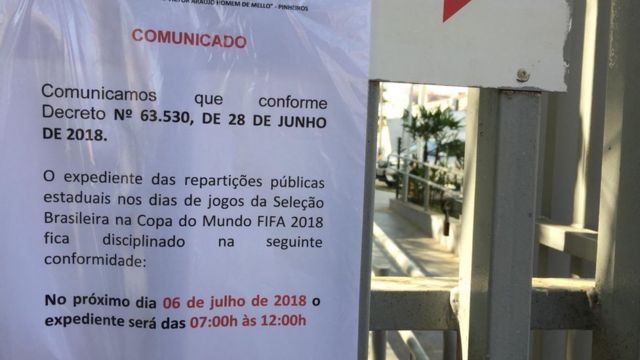 Entenda como será o expediente nos dias de jogos da Seleção