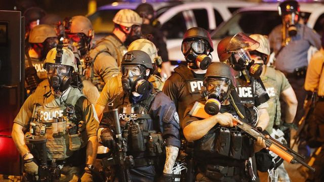 Police in Missouri after the killing of Michael Brown in 2014 (FILE)