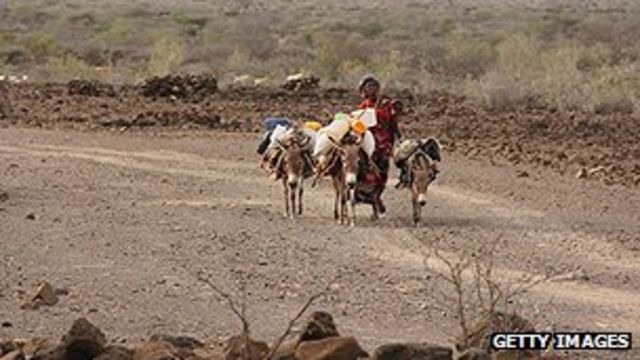 Woman on way to collect water