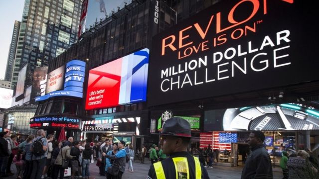 Revlon logo on Fifth Avenue