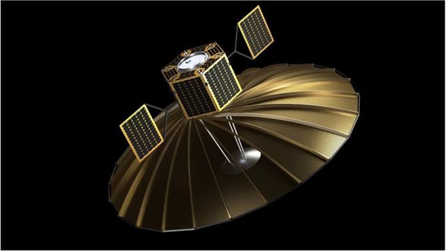 日本研发的iQPS雷达卫星会在进入太空之后才展开大型天线。(photo:BBC)