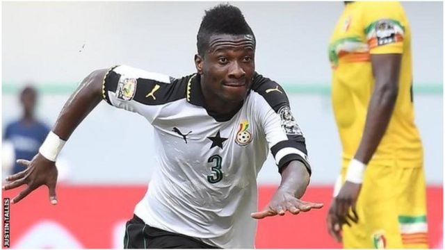 Asamoah Gyan, le capitaine du Ghana, lors du match contre le Mali