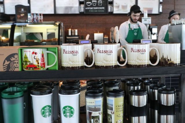 Cafetería Starbucks en Rusia.