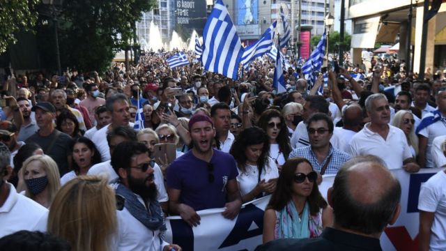 Protesters in Greece