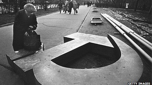 Symbol of the hammer and sickle downed in Russia