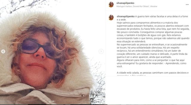 Reprodução de publicação de Silvana no Instagram