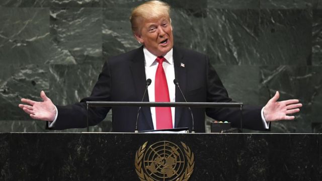 Tổng thống Mỹ Donald Trump phát biểu ở LHQ hôm 25/9