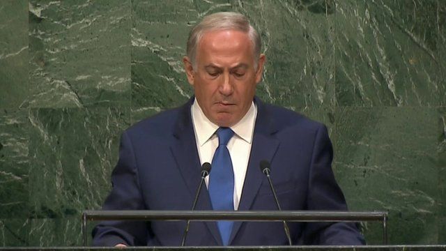 Israeli PM Benjamin Netanyahu's 44-second UN silence - BBC News